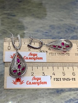*Серьги Корунд Рубин арт. AS-E06345-X-W-R-X-W-351 вес 8,5 г - фото 266738 *Серьги Корунд Рубин арт. AS-E06345-X-W-R-X-W-351 вес 8,5 г - фото 266738
