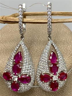 *Серьги Корунд Рубин арт. AS-E06345-X-W-R-X-W-351 вес 8,5 г - фото 266740 *Серьги Корунд Рубин арт. AS-E06345-X-W-R-X-W-351 вес 8,5 г - фото 266740