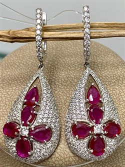 *Серьги Корунд Рубин арт. AS-E06345-X-W-R-X-W-351 вес 8,5 г - фото 266741 *Серьги Корунд Рубин арт. AS-E06345-X-W-R-X-W-351 вес 8,5 г - фото 266741