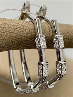 *Серьги Конго Белый Фианит арт MP-E01277-X-W-X-X-W-874 вес 5,67 г - фото 266745 *Серьги Конго Белый Фианит арт MP-E01277-X-W-X-X-W-874 вес 5,67 г - фото 266745