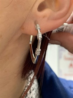 *Серьги Конго Белый Фианит арт MP-E01277-X-W-X-X-W-874 вес 5,67 г - фото 266748 *Серьги Конго Белый Фианит арт MP-E01277-X-W-X-X-W-874 вес 5,67 г - фото 266748