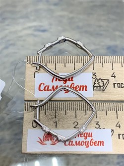 *Серьги Конго Белый Фианит арт MP-E01277-X-W-X-X-W-874 вес 5,67 г - фото 266750 *Серьги Конго Белый Фианит арт MP-E01277-X-W-X-X-W-874 вес 5,67 г - фото 266750