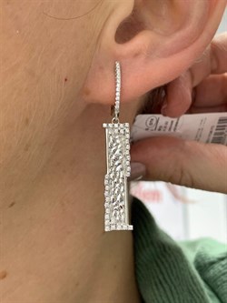 *Серьги Белый Фианит арт. MP-E00980-X-W-X-X-W-587 вес 5,08 г - фото 266798