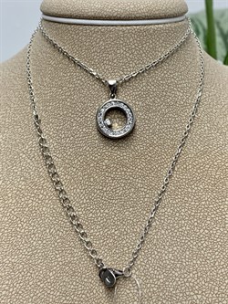 *Колье р.40-45 Фианит Микро Вставки арт. HL-N01N45-X-W-W-X-X 40-5-897 вес 3,2 г - фото 266820