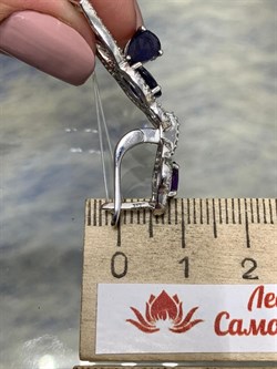 *Серьги Микс Иолит Аметист арт. AS-E06334-X-W-Pur-X-BL-603 вес 7 г - фото 266832