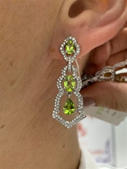 *Серьги Хризолит арт. AS-E06334-X-W-SO-X-W-595 вес 7,1 г - фото 266844 *Серьги Хризолит арт. AS-E06334-X-W-SO-X-W-595 вес 7,1 г - фото 266844