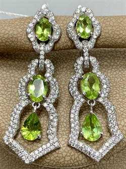 *Серьги Хризолит арт. AS-E06334-X-W-SO-X-W-595 вес 7,1 г - фото 266849 *Серьги Хризолит арт. AS-E06334-X-W-SO-X-W-595 вес 7,1 г - фото 266849