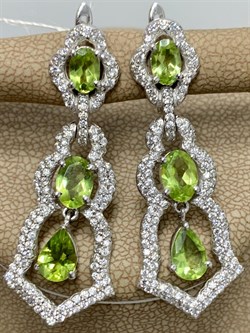 *Серьги Хризолит арт. AS-E06334-X-W-SO-X-W-595 вес 7,1 г - фото 266850 *Серьги Хризолит арт. AS-E06334-X-W-SO-X-W-595 вес 7,1 г - фото 266850