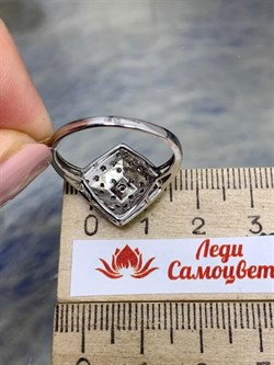 *Кольцо р.19,5 Белый Фианит арт. CZ-R01622-X-WB-W-X-W-653 вес 3,6 г - фото 266895