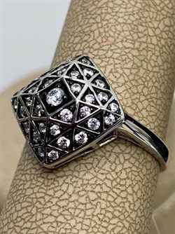 *Кольцо р.19,5 Белый Фианит арт. CZ-R01622-X-WB-W-X-W-653 вес 3,6 г - фото 266898