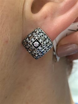 *Серьги Белый Фианит арт. CZ-E01622-X-WB-W-X-W-616 вес 5,7 г - фото 266910