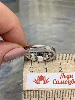 *Кольцо р.18 Белый Фивнит арт. CZ-R01685-X-W-X-X-W-848 вес 2,5 г - фото 266975