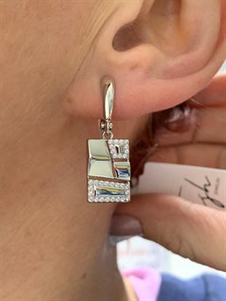 *Серьги Белый Фианит арт. CZ-E01685-X-W-X-X-W-687 вес 4,8 г - фото 266992