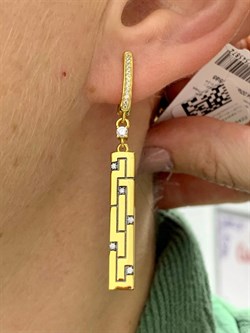 *Серьги Белый Фианит арт. CZ-E01668-X-L-X-X-W-872 вес 5,4 г - фото 267172