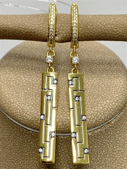 *Серьги Белый Фианит арт. CZ-E01668-X-L-X-X-W-872 вес 5,4 г - фото 267175