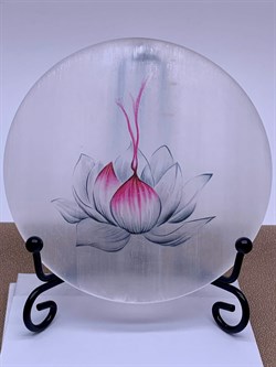 Пластина р.10 см Белый Селенит "Лотос" Марокко арт 103765-4 Вес 220 г - фото 267204