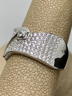 *Кольцо р.18,5 Белый Фианит Микро Вставки арт. MP-R01333-X-W-W-X-W-387 вес 5,69 г - фото 267395