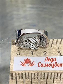 *Кольцо р.18,5 Белый Фианит Микро Вставки арт. MP-R01333-X-W-W-X-W-387 вес 5,69 г - фото 267400