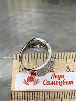 *Кольцо р.18,5 Белый Фианит Микро Вставки арт. MP-R01333-X-W-W-X-W-387 вес 5,69 г - фото 267402