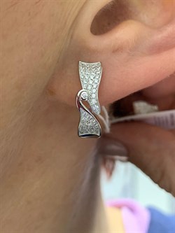 *Серьги Белый Фианит Микро Вставки арт. MP-E01333-X-W-W-X-W-947 вес 3,54 г - фото 267407 *Серьги Белый Фианит Микро Вставки арт. MP-E01333-X-W-W-X-W-947 вес 3,54 г - фото 267407