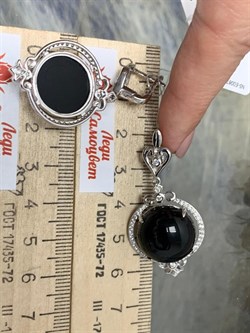 *Серьги Черный Агат Оникс арт. NS-E00678-X-W-B-X-W-071 вес 13,9 г - фото 267439 *Серьги Черный Агат Оникс арт. NS-E00678-X-W-B-X-W-071 вес 13,9 г - фото 267439