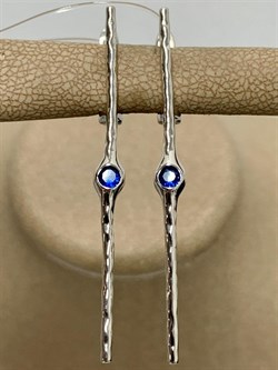 *Серьги Синяя Шпинель синт арт. CZ-E02053-X-W-S2-X-X-316 вес 4 г - фото 267450