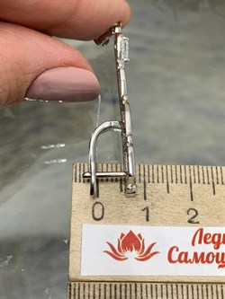 *Серьги Паруса Белый Фианит арт. CZ-E02125-X-W-W-X-W-140 вес 6,5 г - фото 267470