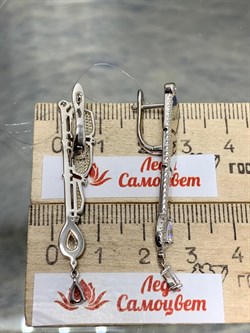 *Серьги Паруса Белый Фианит арт. CZ-E02125-X-W-W-X-W-140 вес 6,5 г - фото 267471