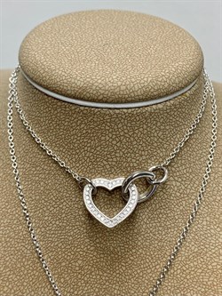 *Колье р.45 Сердце Белый Фианит арт. CZ-N03123-X-W-X-X-W-944 вес 3,98 г - фото 267483 *Колье р.45 Сердце Белый Фианит арт. CZ-N03123-X-W-X-X-W-944 вес 3,98 г - фото 267483