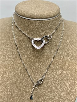 *Колье р.45 Сердце Белый Фианит арт. CZ-N03123-X-W-X-X-W-944 вес 3,98 г - фото 267484 *Колье р.45 Сердце Белый Фианит арт. CZ-N03123-X-W-X-X-W-944 вес 3,98 г - фото 267484