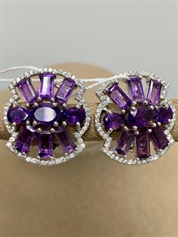 *Серьги Аметист арт. AS-E06341-X-W-Pur-X-W-563 вес 8,33 г - фото 267595 *Серьги Аметист арт. AS-E06341-X-W-Pur-X-W-563 вес 8,33 г - фото 267595