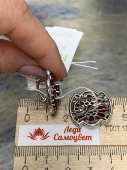 *Серьги Гранат арт. AS-E06341-X-W-R-X-W-543 вес 9,1 г - фото 267600 *Серьги Гранат арт. AS-E06341-X-W-R-X-W-543 вес 9,1 г - фото 267600