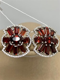 *Серьги Гранат арт. AS-E06341-X-W-R-X-W-543 вес 9,1 г - фото 267602 *Серьги Гранат арт. AS-E06341-X-W-R-X-W-543 вес 9,1 г - фото 267602