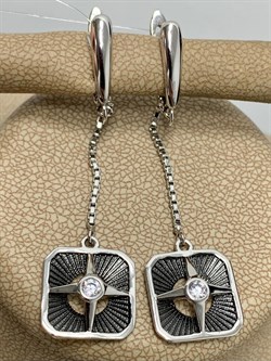 *Серьги Белый Фианит арт. SS-E01585-X-WB-W-X-X-517 вес 4,6 г - фото 267635 *Серьги Белый Фианит арт. SS-E01585-X-WB-W-X-X-517 вес 4,6 г - фото 267635