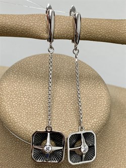 *Серьги Белый Фианит арт. SS-E01585-X-WB-W-X-X-517 вес 4,6 г - фото 267637 *Серьги Белый Фианит арт. SS-E01585-X-WB-W-X-X-517 вес 4,6 г - фото 267637