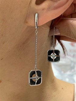 *Серьги Белый Фианит арт. SS-E01585-X-WB-W-X-X-517 вес 4,6 г - фото 267638 *Серьги Белый Фианит арт. SS-E01585-X-WB-W-X-X-517 вес 4,6 г - фото 267638