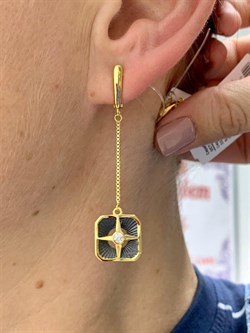 *Серьги Белый Фианит арт. SS-E01585-X-L-W-X-X-229 вес 4,6 г - фото 267681