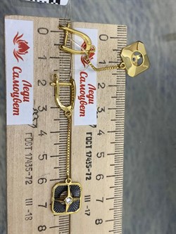 *Серьги Белый Фианит арт. SS-E01585-X-L-W-X-X-229 вес 4,6 г - фото 267682