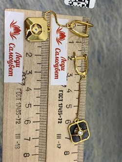 *Серьги Белый Фианит арт. SS-E01585-X-L-W-X-X-229 вес 4,6 г - фото 267683