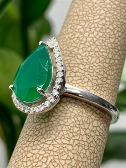 *Кольцо р.17 Зеленый Агат арт. AS-R11077-X-W-Gg-X-W-028 вес 3,31 г - фото 267690 *Кольцо р.17 Зеленый Агат арт. AS-R11077-X-W-Gg-X-W-028 вес 3,31 г - фото 267690