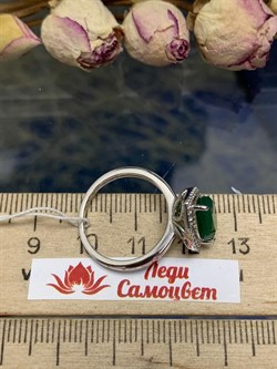 *Кольцо р.17 Зеленый Агат арт. AS-R11077-X-W-Gg-X-W-028 вес 3,31 г - фото 267695 *Кольцо р.17 Зеленый Агат арт. AS-R11077-X-W-Gg-X-W-028 вес 3,31 г - фото 267695