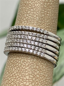 *Кольцо р.17,5 Белый Фианит Микро Вставки арт. MP-R01041-X-W-X-X-W-478 вес 8,1 г - фото 267721 *Кольцо р.17,5 Белый Фианит Микро Вставки арт. MP-R01041-X-W-X-X-W-478 вес 8,1 г - фото 267721