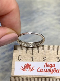 *Кольцо р.18 Белый Фианит Микро Вставки арт. MP-R00964-X-W-X-X-W-237 вес 1,6 г - фото 267741