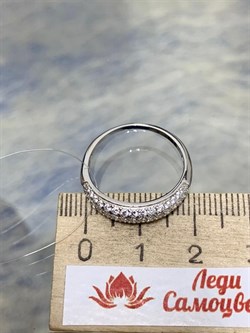 *Кольцо р.18 Белый Фианит Микро Вставки арт. MP-R00964-X-W-X-X-W-237 вес 1,6 г - фото 267742