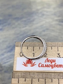 *Кольцо р.18 Белый Фианит Микро Вставки арт. MP-R00964-X-W-X-X-W-237 вес 1,6 г - фото 267743
