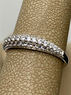 *Кольцо р.18 Белый Фианит Микро Вставки арт. MP-R00964-X-W-X-X-W-237 вес 1,6 г - фото 267746