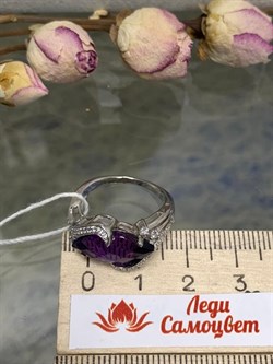 *Кольцо р.17 Аметистовый Поцелуй арт. AS-R11000-X-W-Pur-X-W-087 вес 3,7 г - фото 267789 *Кольцо р.17 Аметистовый Поцелуй арт. AS-R11000-X-W-Pur-X-W-087 вес 3,7 г - фото 267789