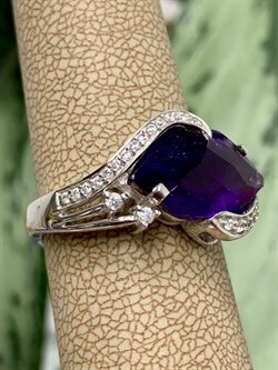 *Кольцо р.17 Аметистовый Поцелуй арт. AS-R11000-X-W-Pur-X-W-087 вес 3,7 г - фото 267793 *Кольцо р.17 Аметистовый Поцелуй арт. AS-R11000-X-W-Pur-X-W-087 вес 3,7 г - фото 267793