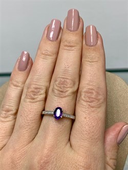 *Кольцо р.17,5 Аметист арт. CZ-R06981-X-W-Pur-X-W-647 вес 2,2 г - фото 267825 *Кольцо р.17,5 Аметист арт. CZ-R06981-X-W-Pur-X-W-647 вес 2,2 г - фото 267825