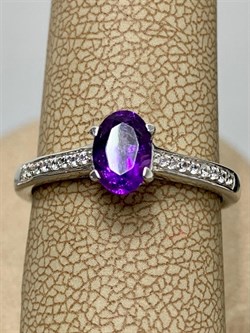 *Кольцо р.17,5 Аметист арт. CZ-R06981-X-W-Pur-X-W-647 вес 2,2 г - фото 267832 *Кольцо р.17,5 Аметист арт. CZ-R06981-X-W-Pur-X-W-647 вес 2,2 г - фото 267832